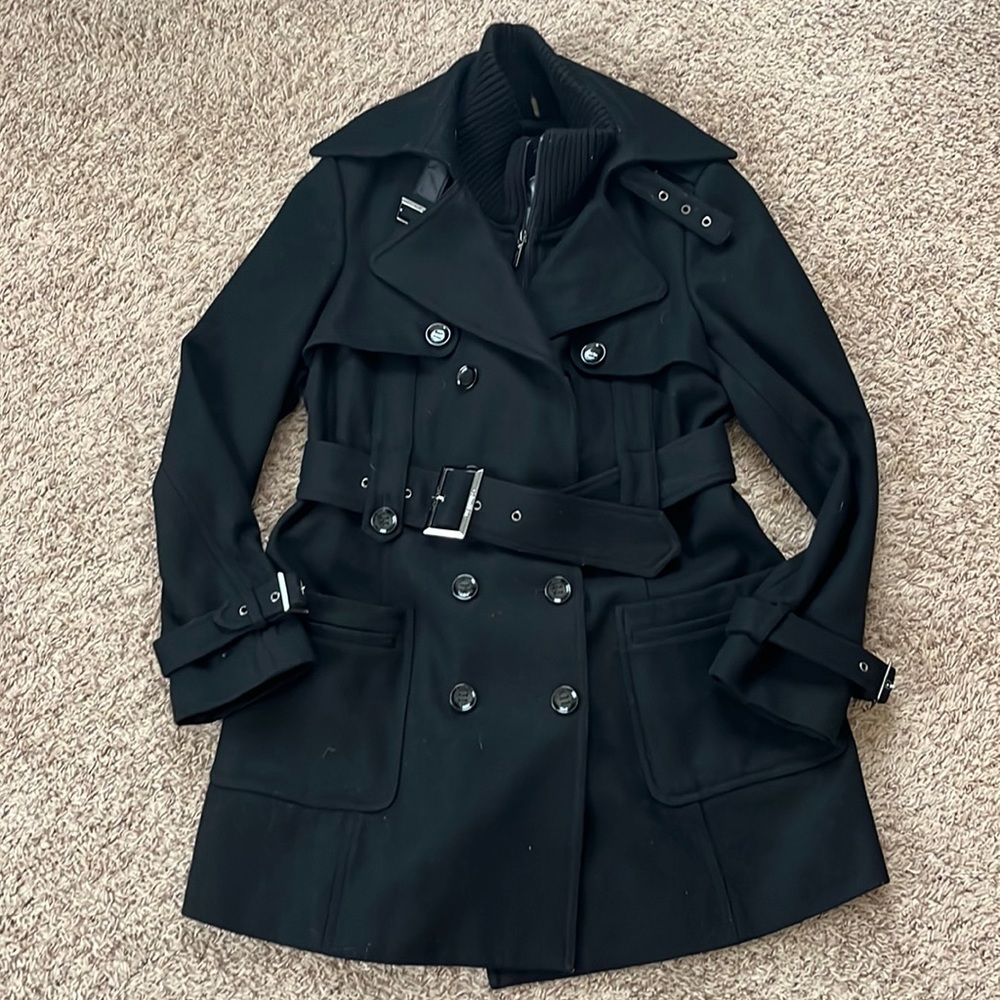 Calvin Klein Black pea coat size 10